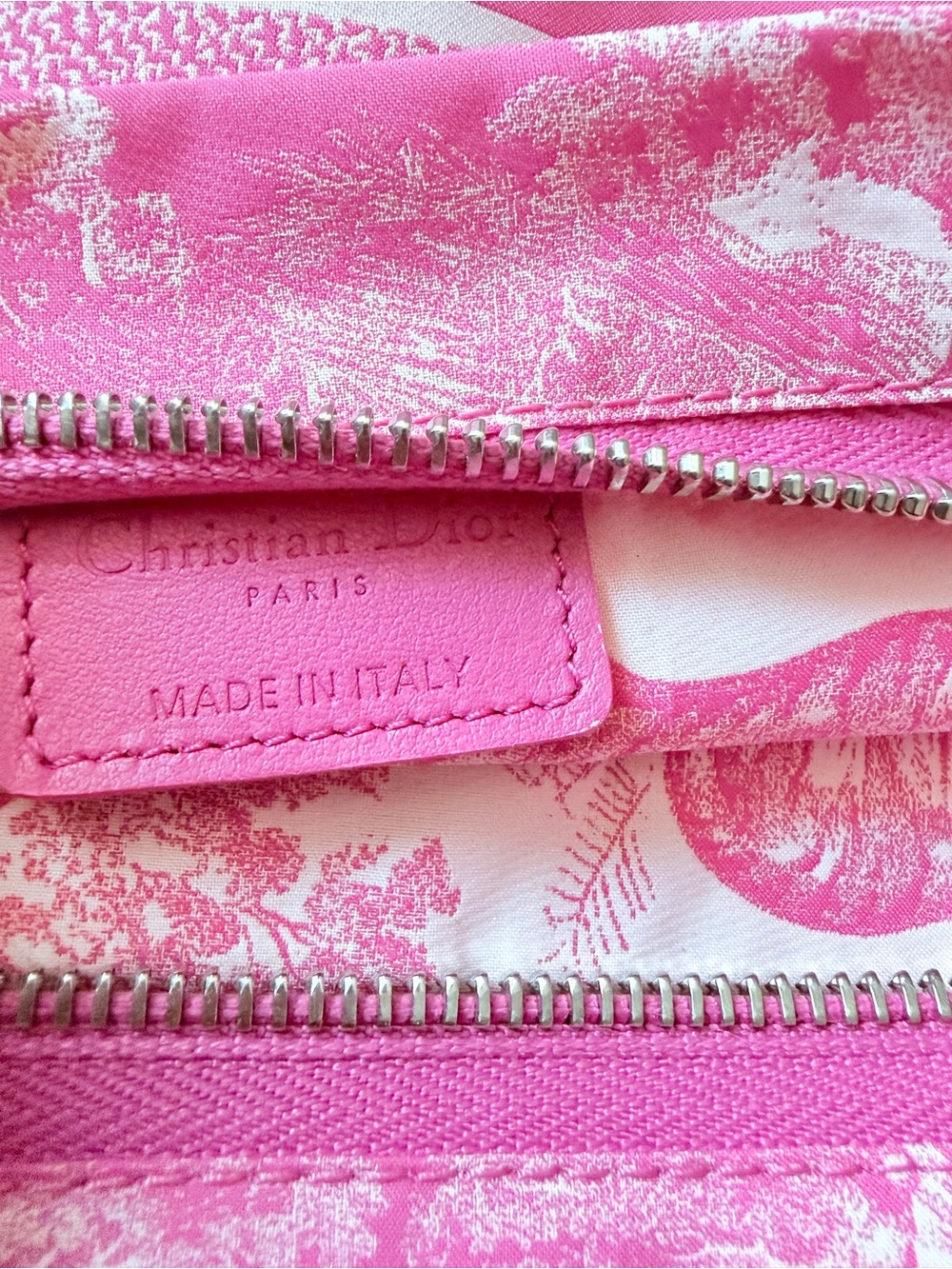 Christian Dior Pink Toile Pouch - Picture 8 of 9